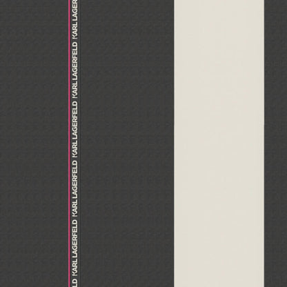 37848-2 - Ribbon Stripe Wallpaper - Black - Karl Lagerfield