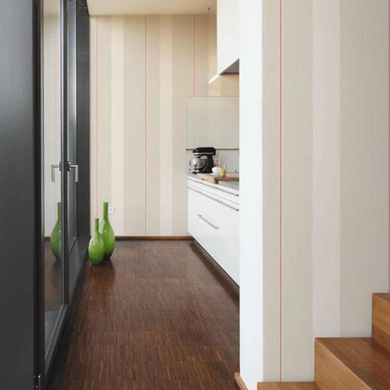 37848-3 - Ribbon Stripe Wallpaper - Cream - Karl Lagerfield