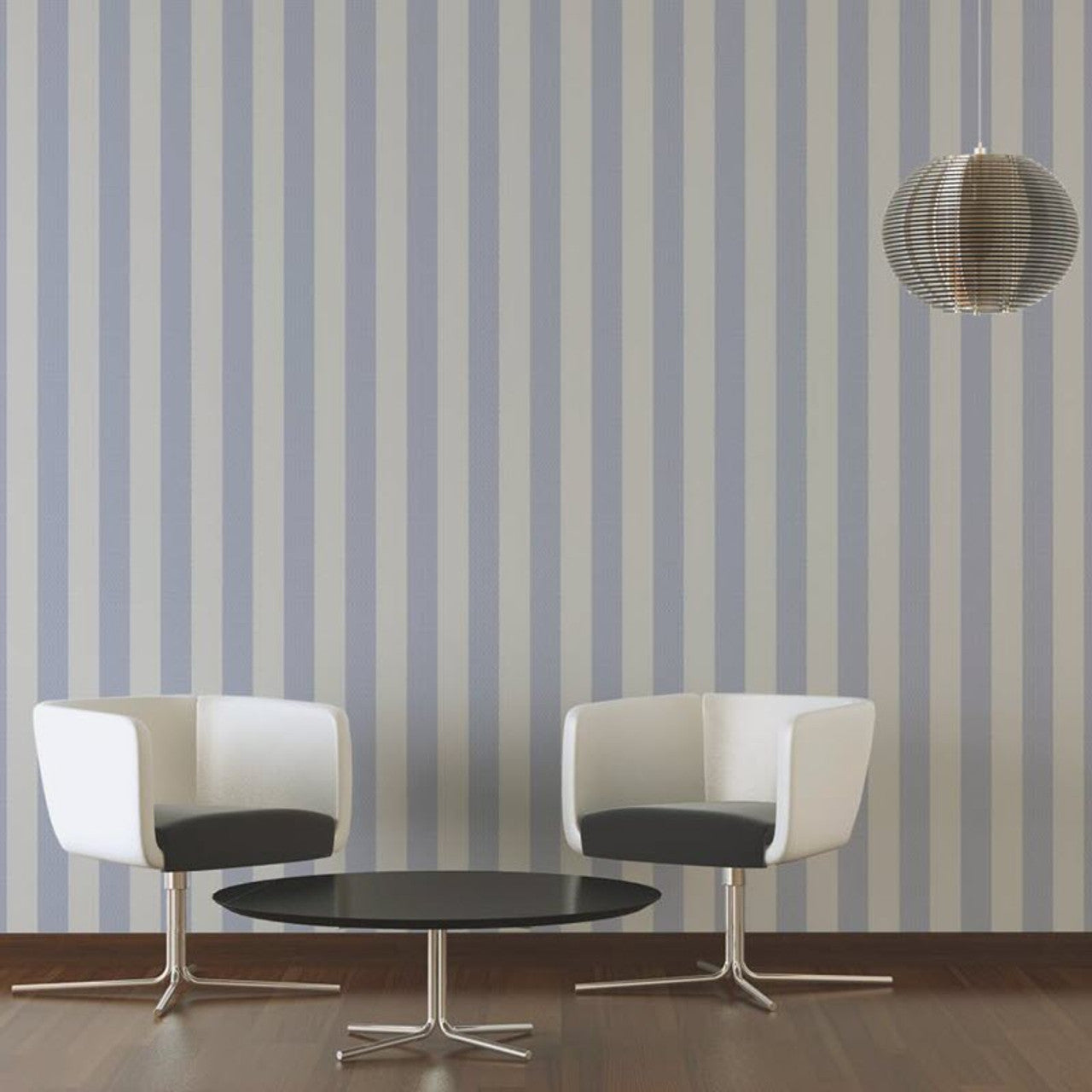 37849-3 - Stripes Wallpaper - Blue - Karl Lagerfield