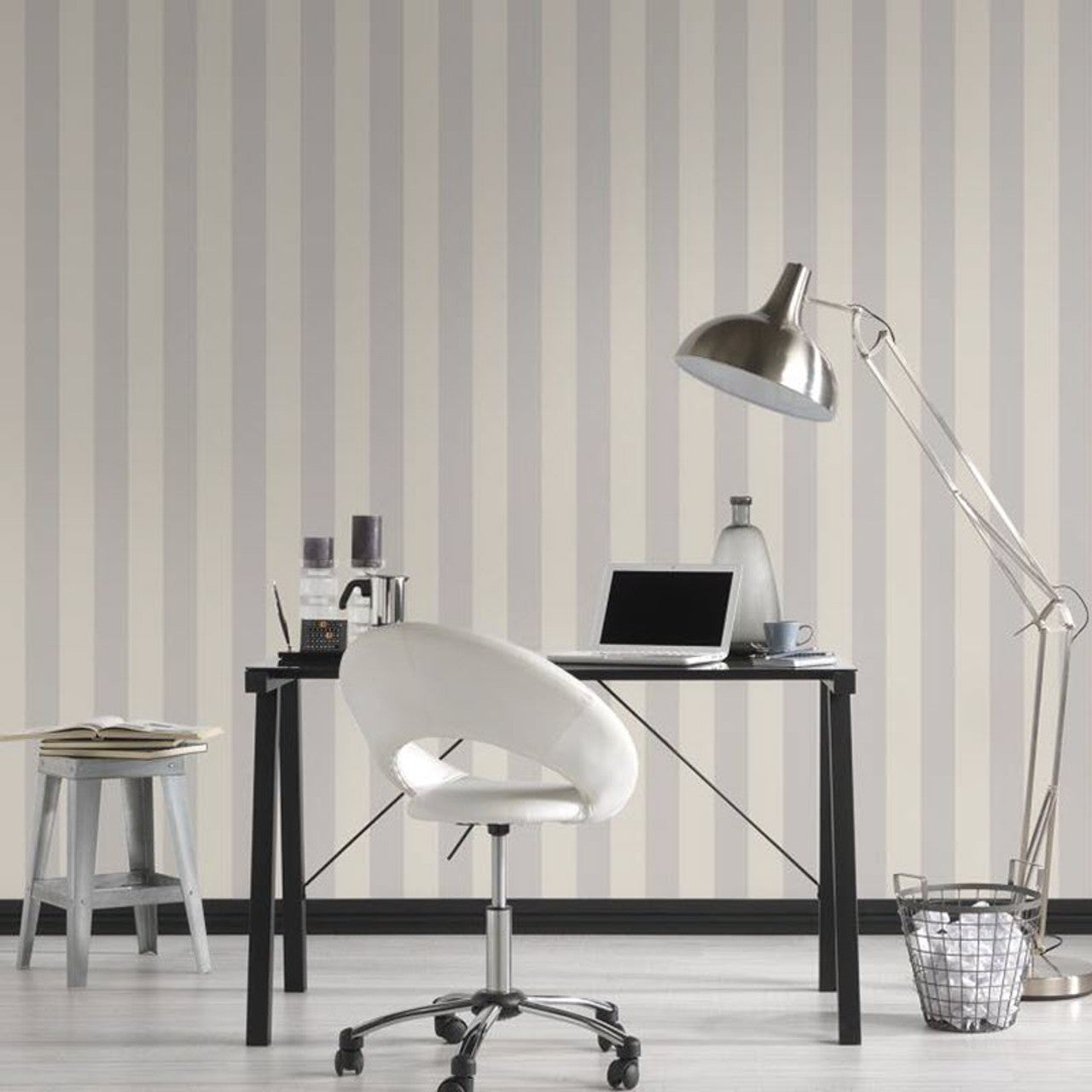 37849-4 - Stripes Wallpaper - Light Grey - Karl Lagerfield