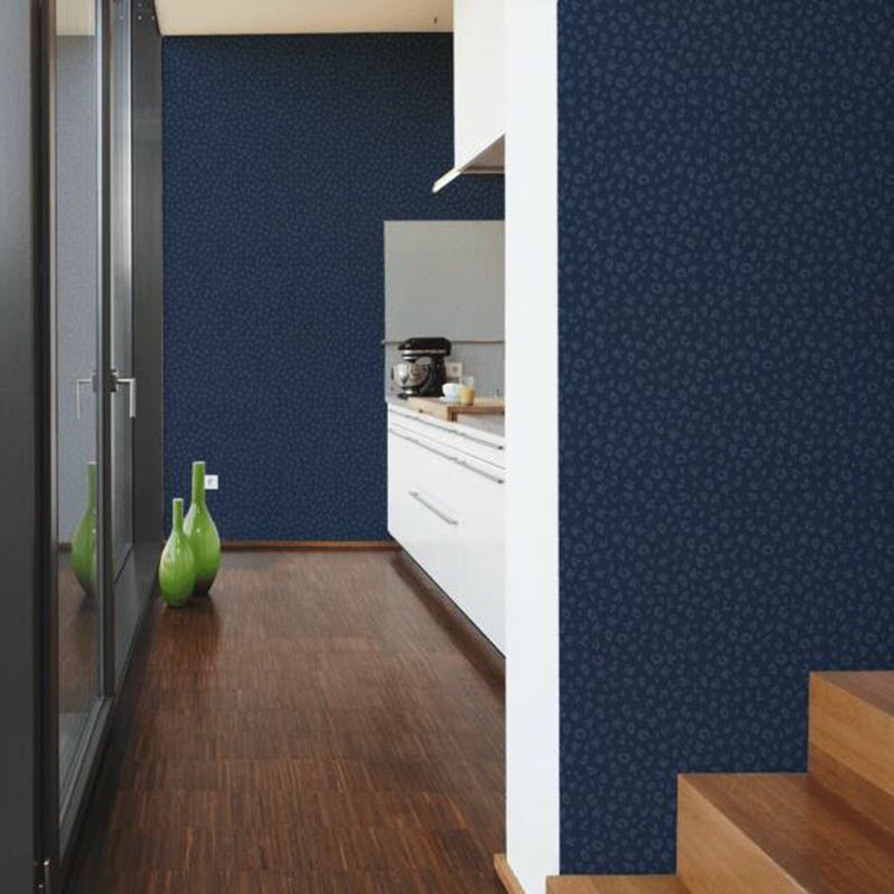 37856-6 - Leopard Wallpaper - Blue - Karl Lagerfield