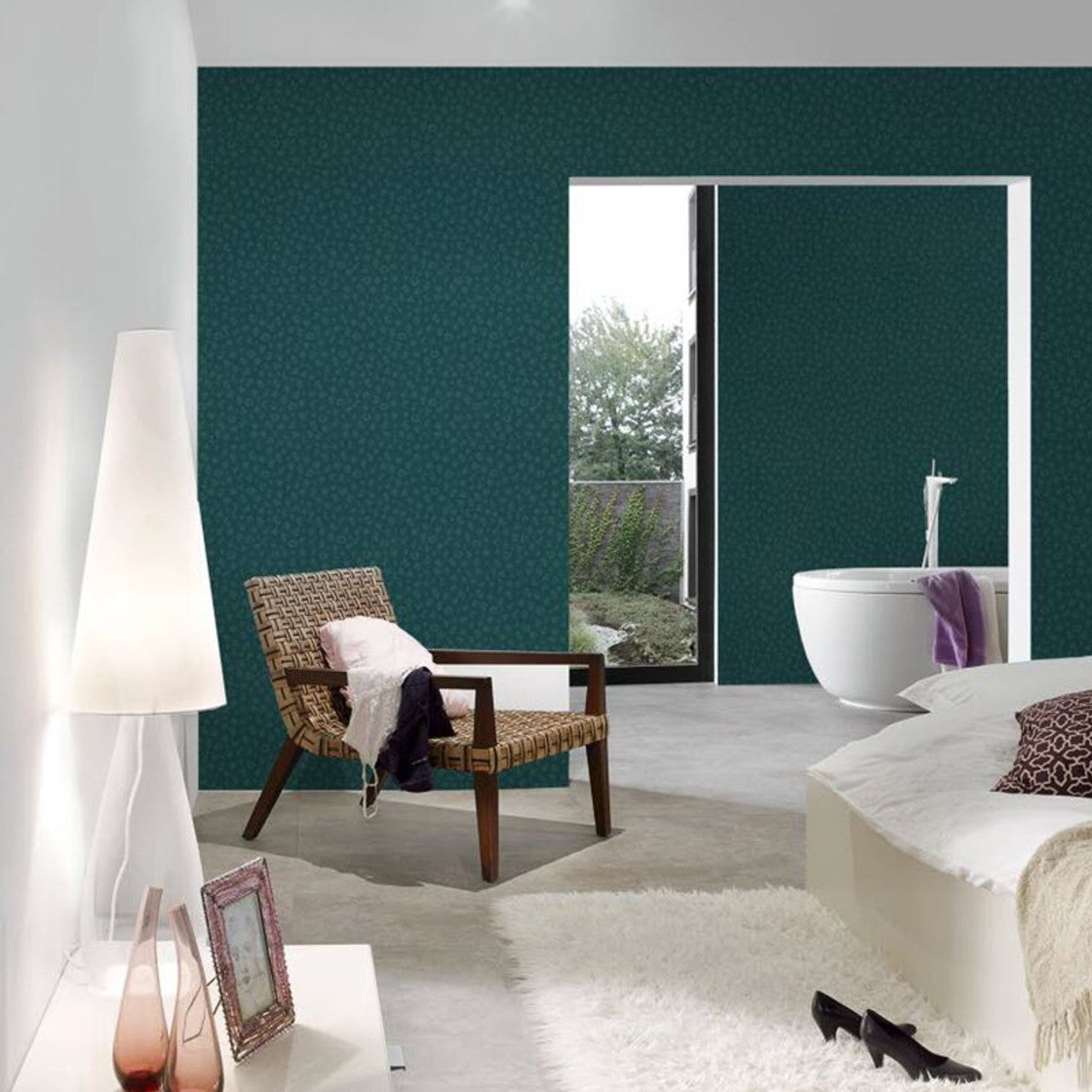 37856-7 - Leopard Wallpaper - Teal - Karl Lagerfield