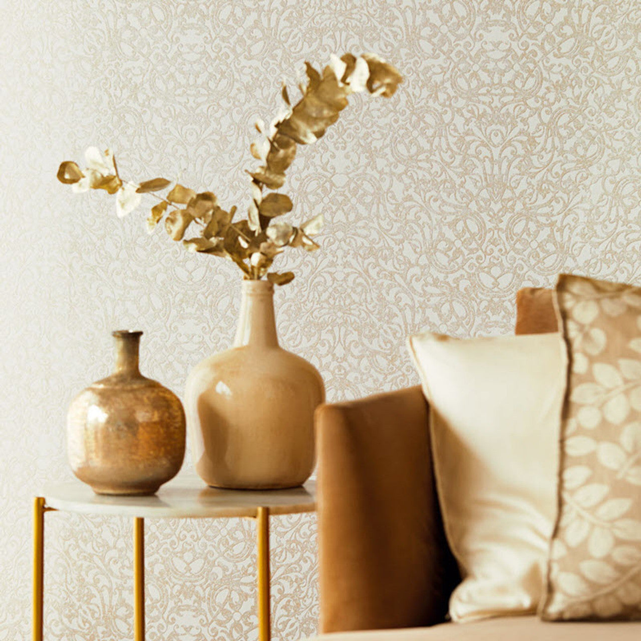 382500 - Stature Damask Wallpaper - Silver - Eijffinger