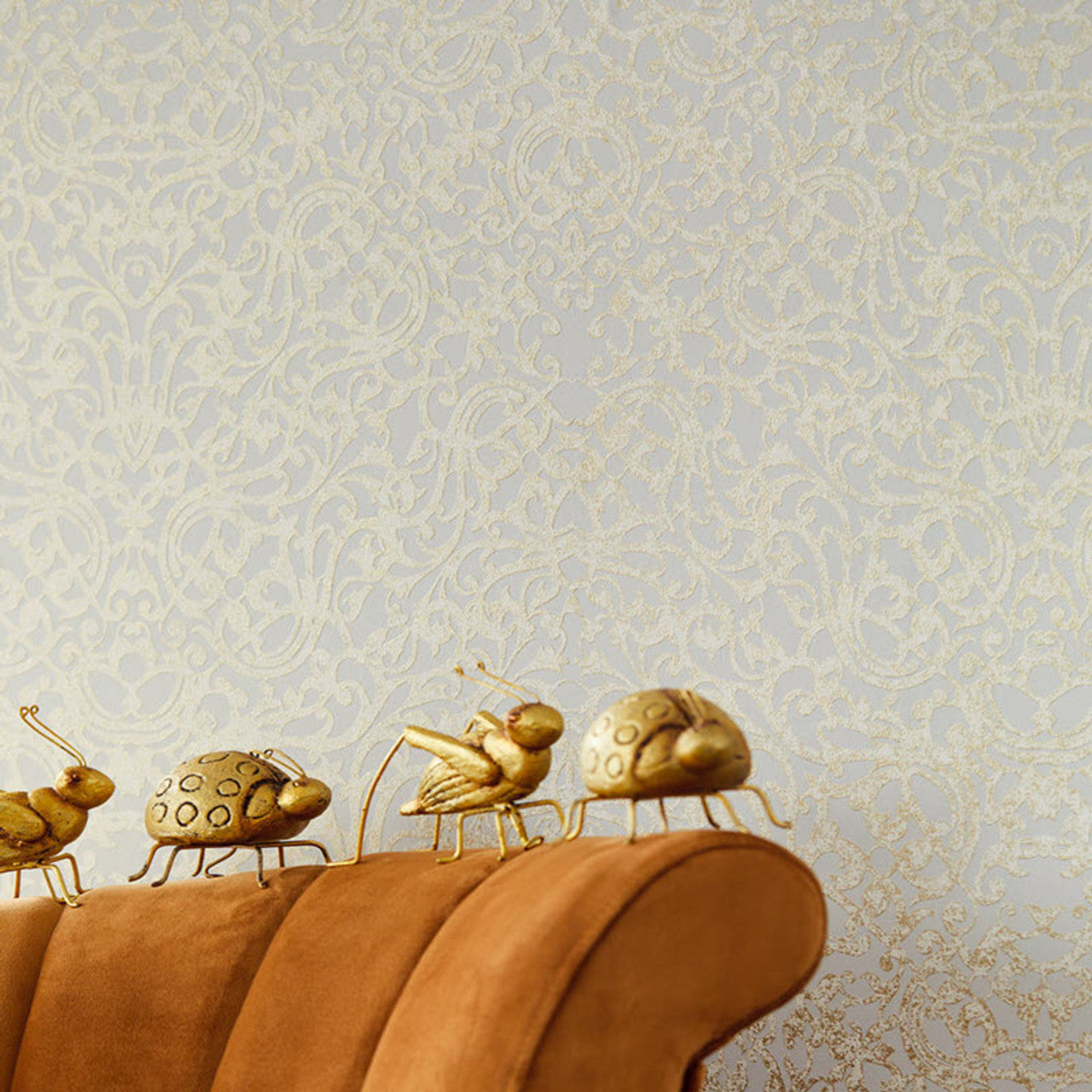 382501 - Stature Damask Wallpaper - Teal - Eijffinger