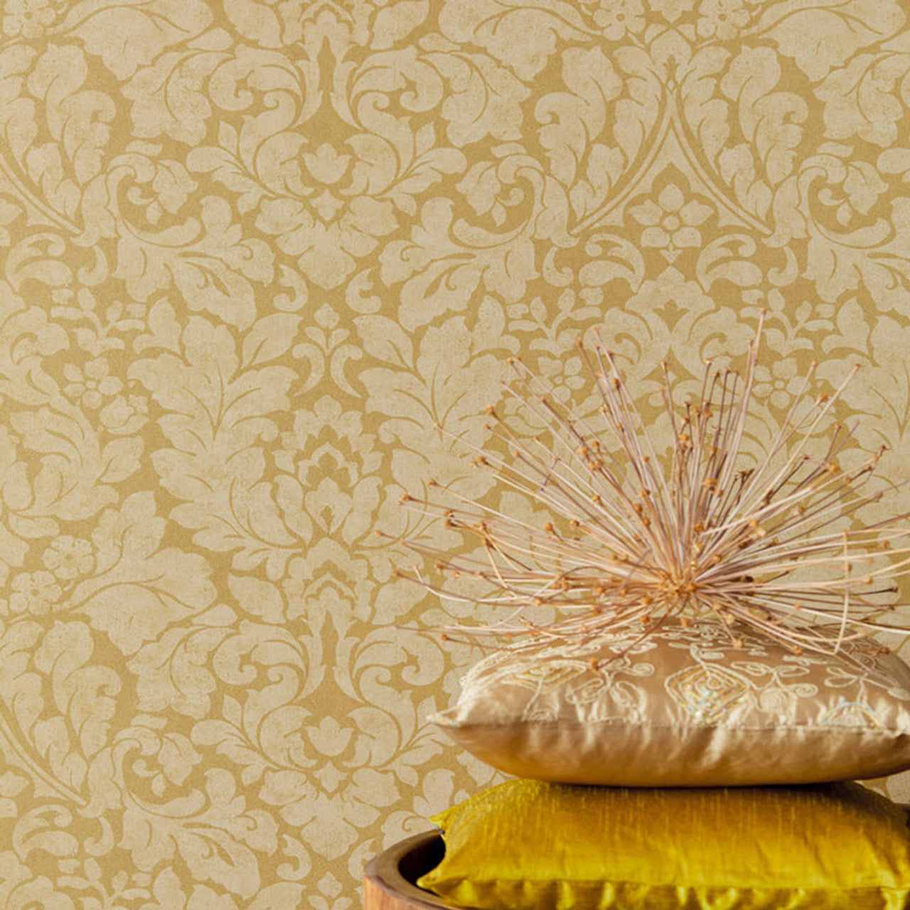 382541 - Stature Floral Wallpaper - Gold - Eijffinger
