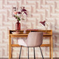 382571 - Stature Geometric Texture Wallpaper - Pink - Eijffinger