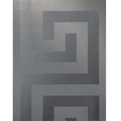 Greek Key Wallpaper - Gunmetal - Versace
