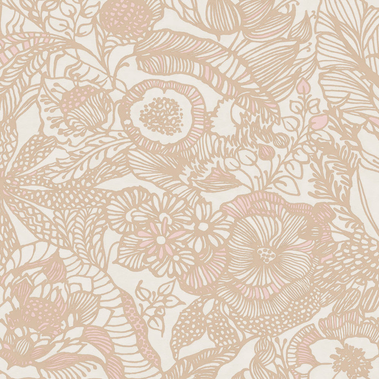 386514 - Enso Floral Wallpaper - Blush / Cream - Eijffinger