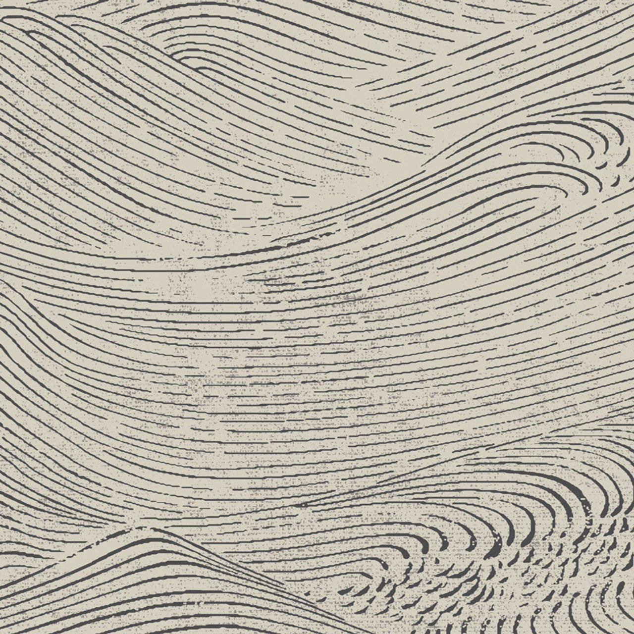 386531 - Enso Wave Wallpaper - Beige / Black - Eijffinger