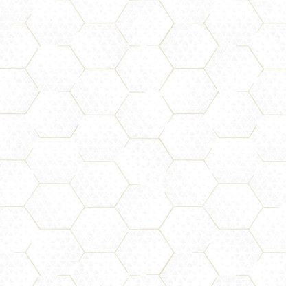 386580 - Enso Diamond Wallpaper - White / Gold - Eijffinger