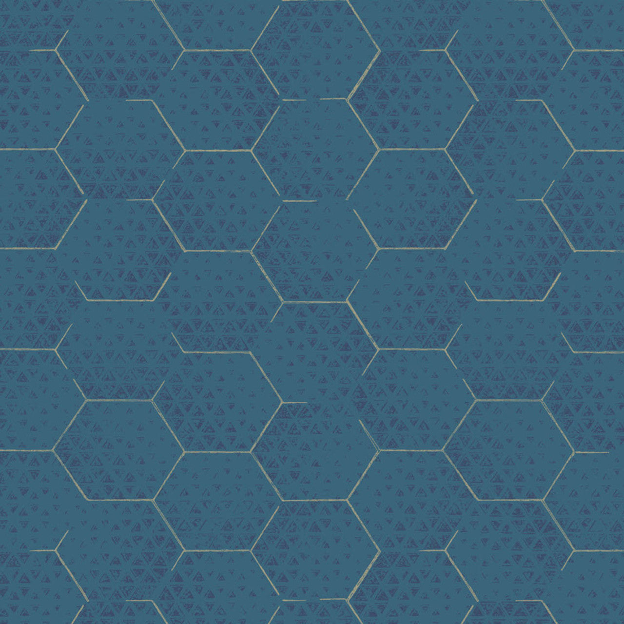 386582 - Enso Diamond Wallpaper - Blue / Gold - Eijffinger