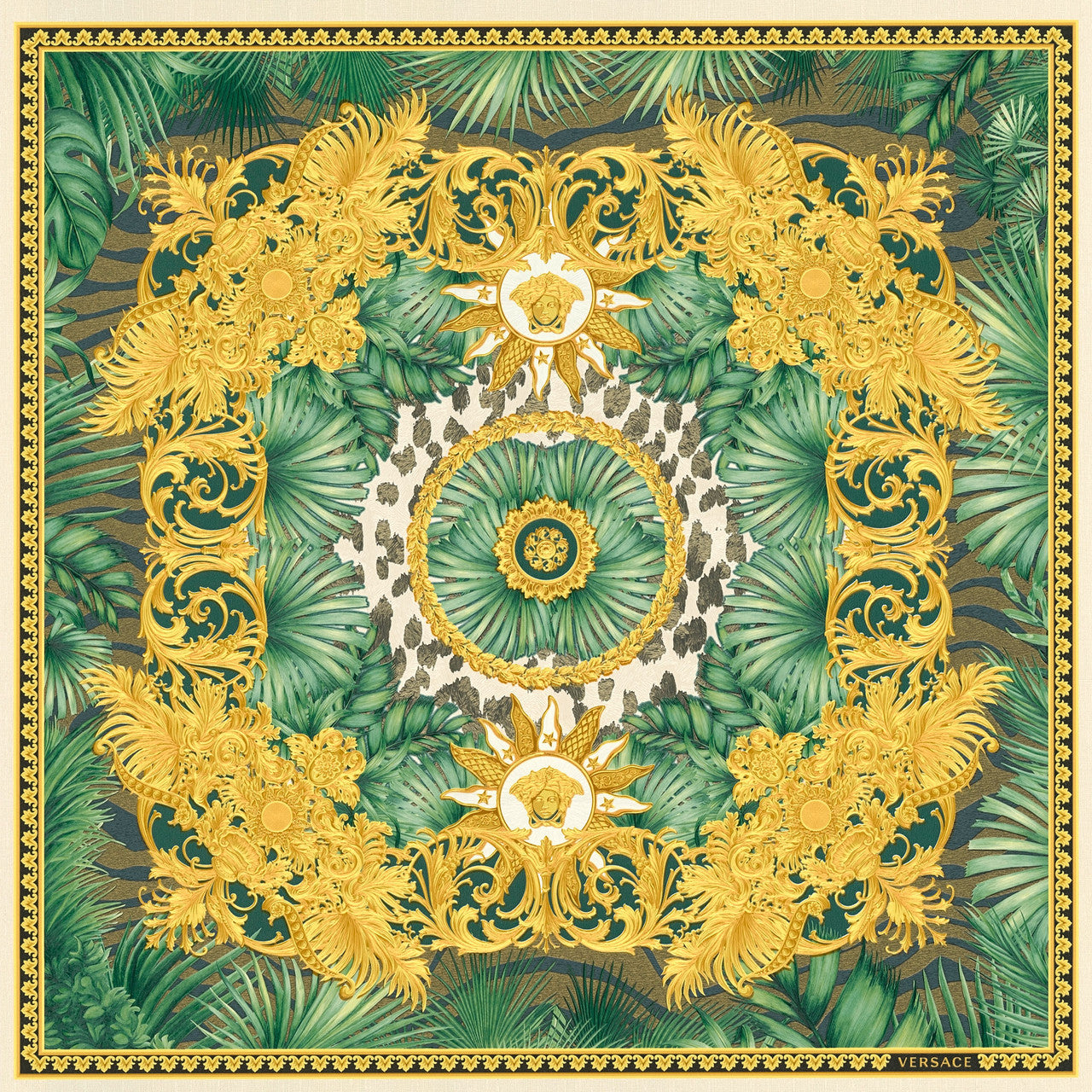 Jungle Animalier Wallpaper - Green and Gold - Versace
