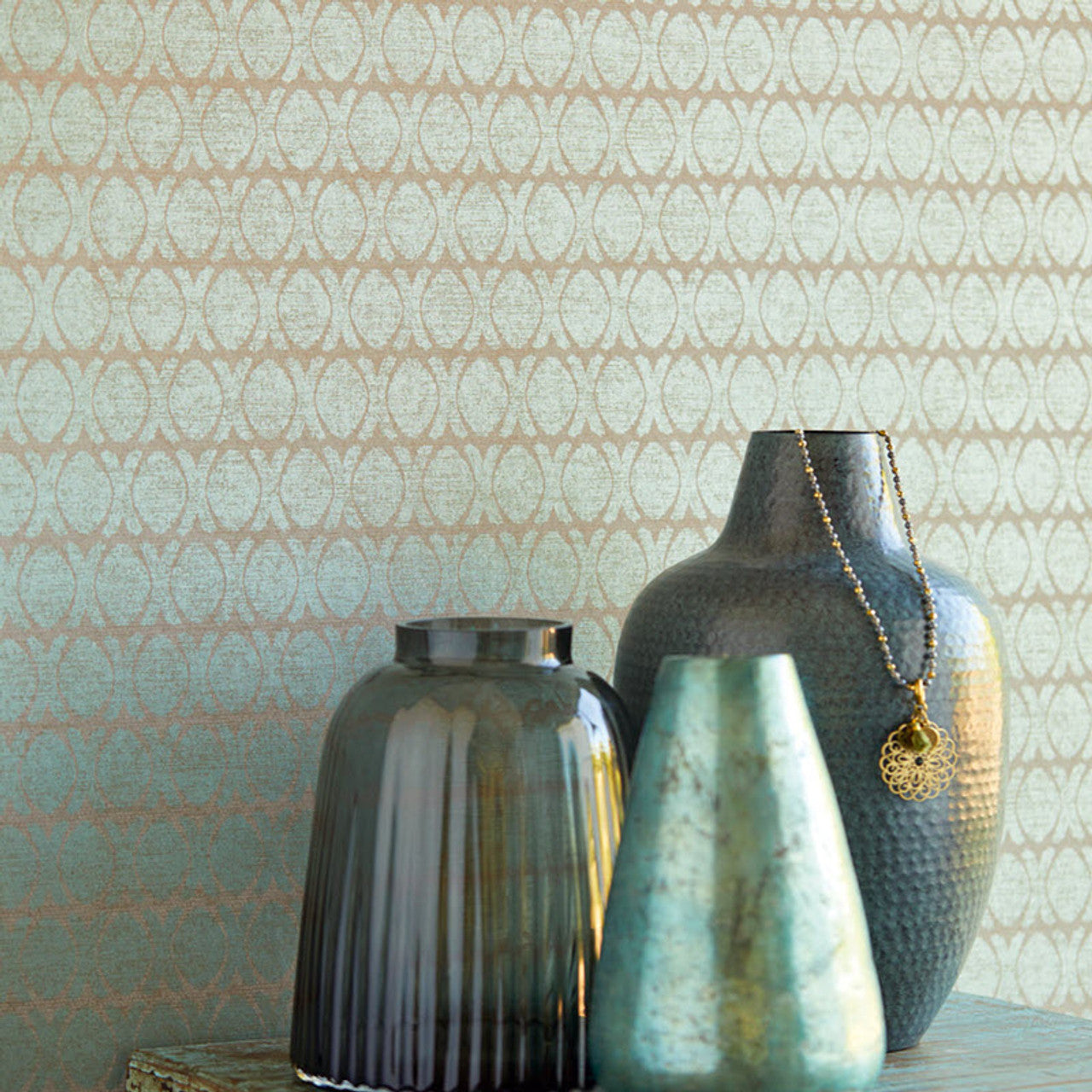 388713 - Lounge Geometric Wallpaper - Teal - Eijffinger