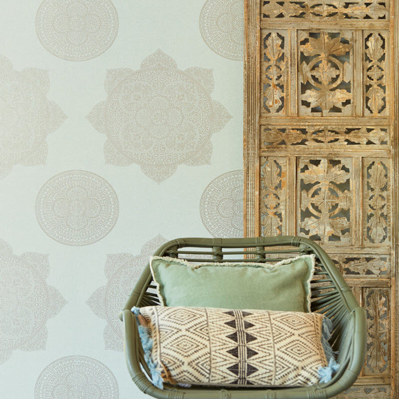 388782 - Lounge Motif Wallpaper - Teal - Eijffinger