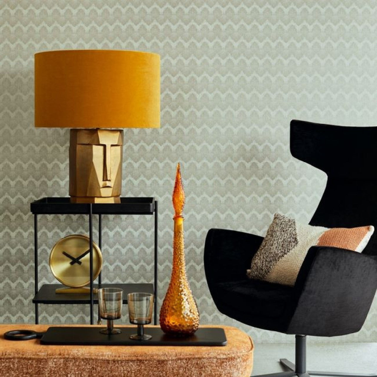 394522 - Sound Wave Topaz Wallpaper - Grey - Eijffinger