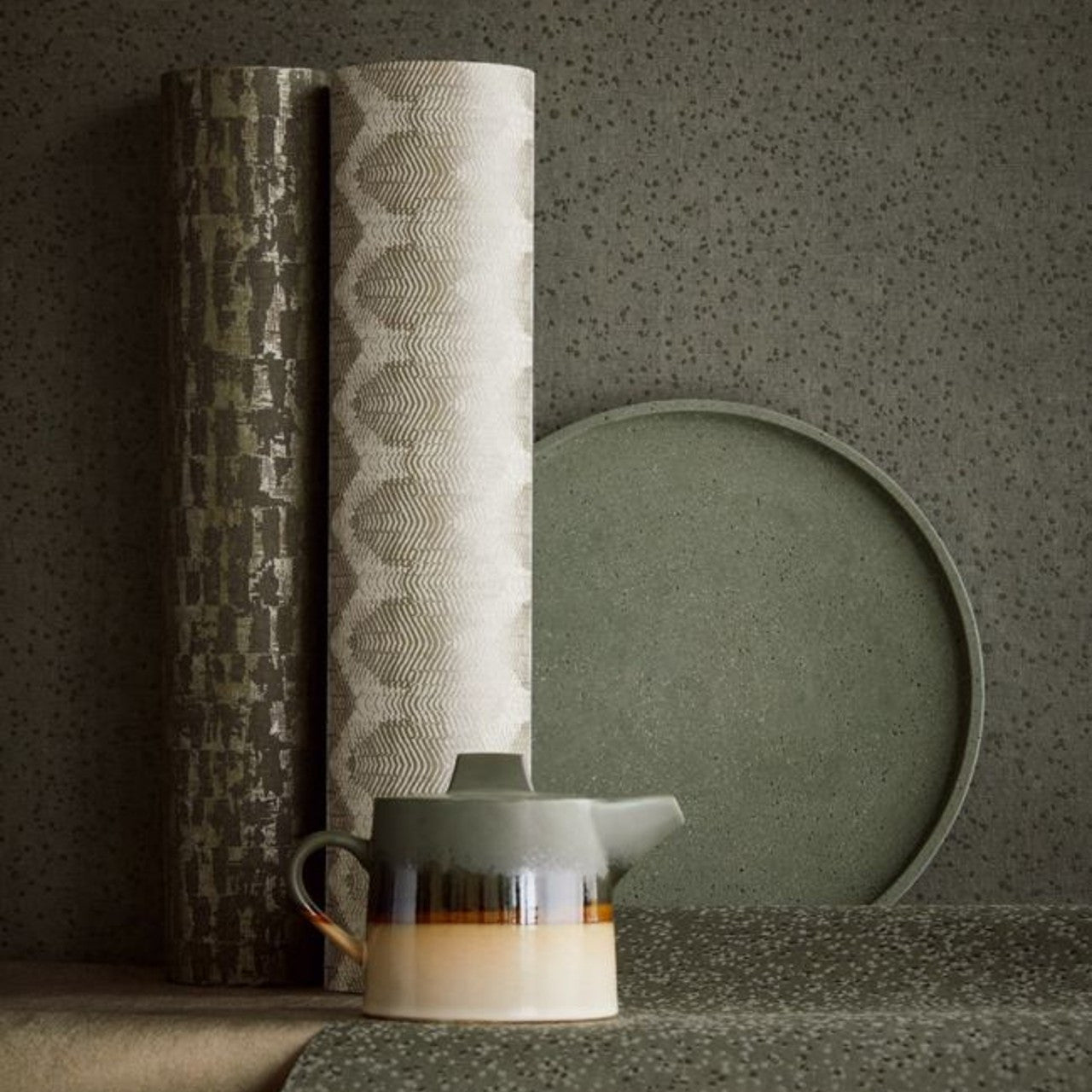 394542 - Stipple Topaz Wallpaper - Charcoal - Eijffinger