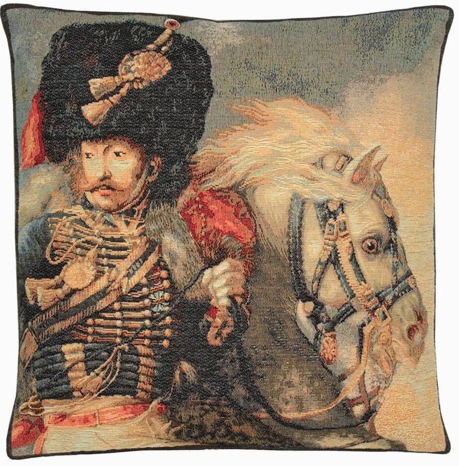 The Cavalier Tapestry Cushion with Feather Filler 