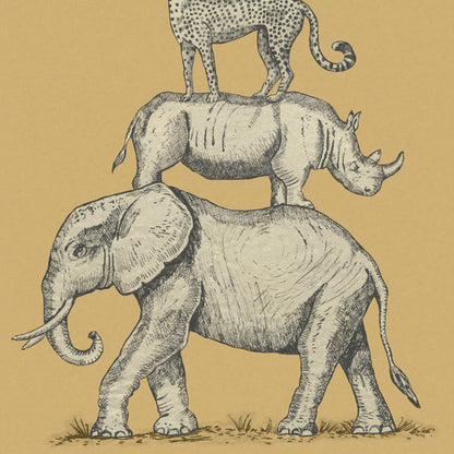 399112 - Mini Me Safari Stack Mural Wallpaper - Ochre - Eijffinger