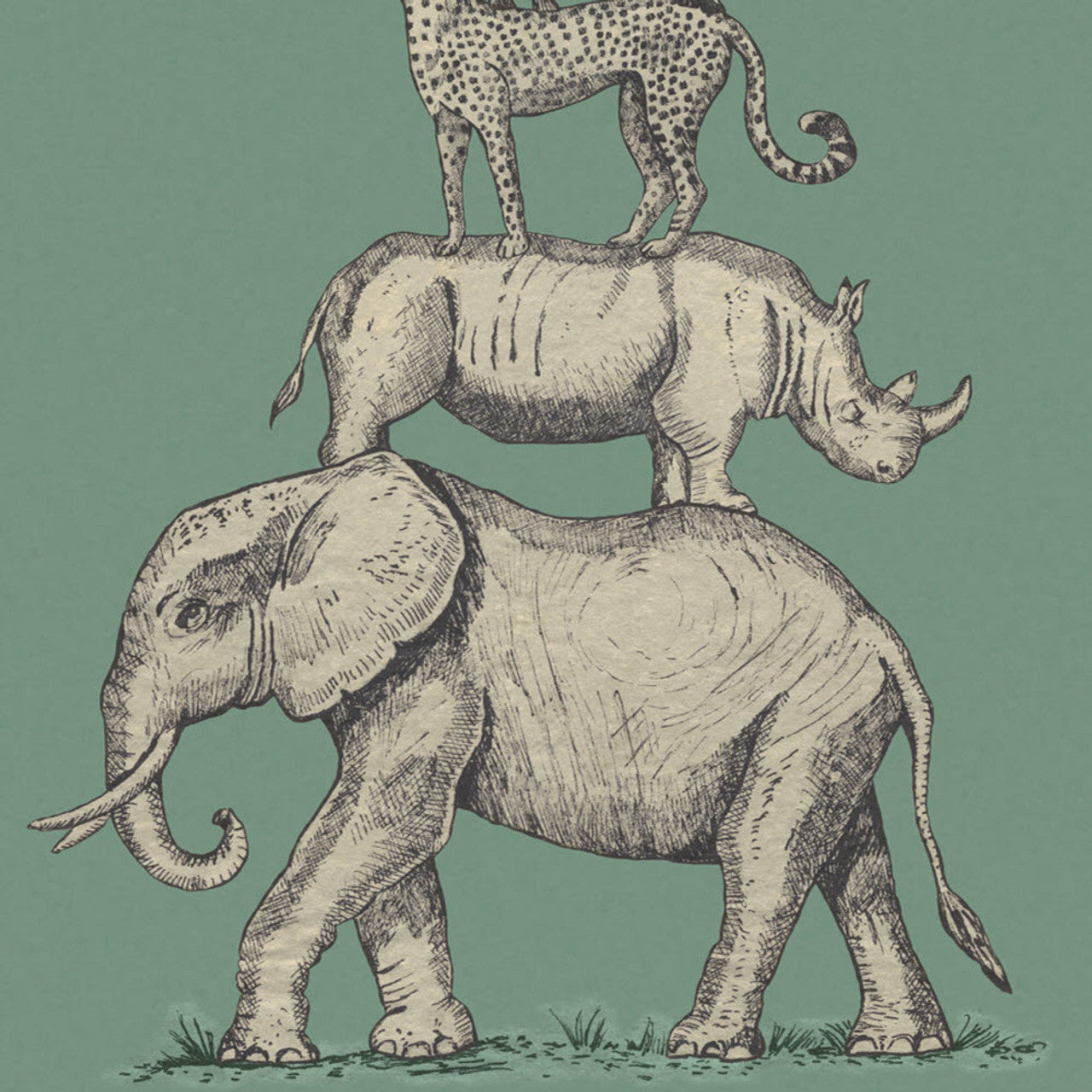 399113 - Mini Me Safari Stack Mural Wallpaper - Green - Eijffinger