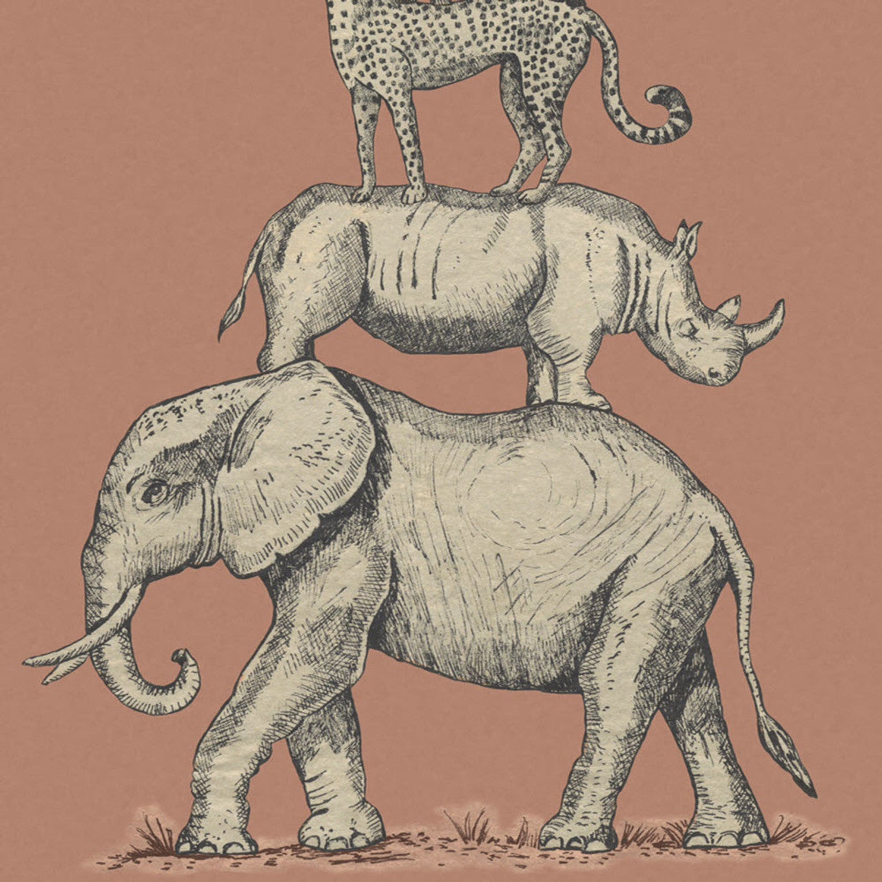 399115 - Mini Me Safari Stack Mural Wallpaper - Red - Eijffinger