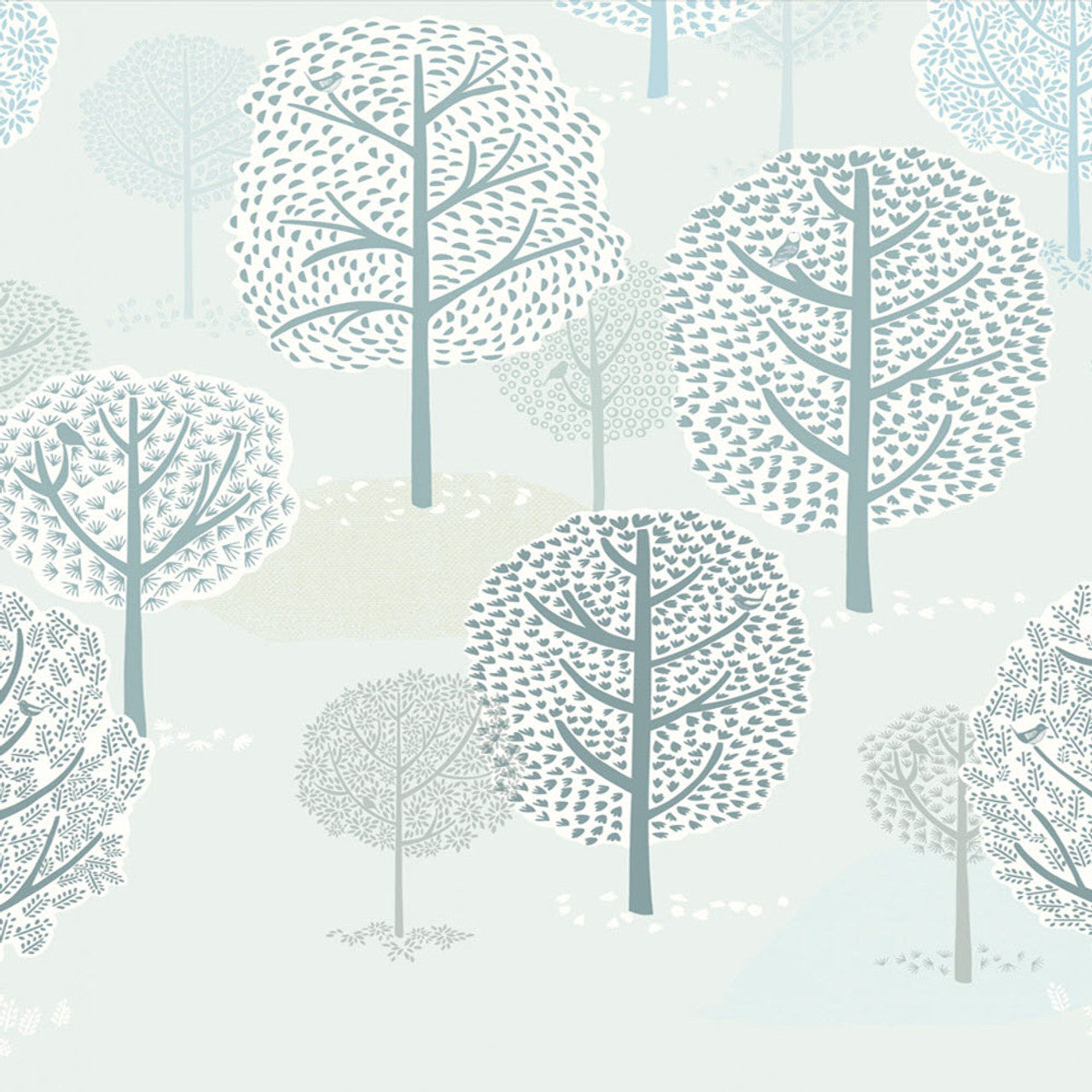 399117 - Mini Me Botanical Mural Wallpaper - Blue - Eijffinger