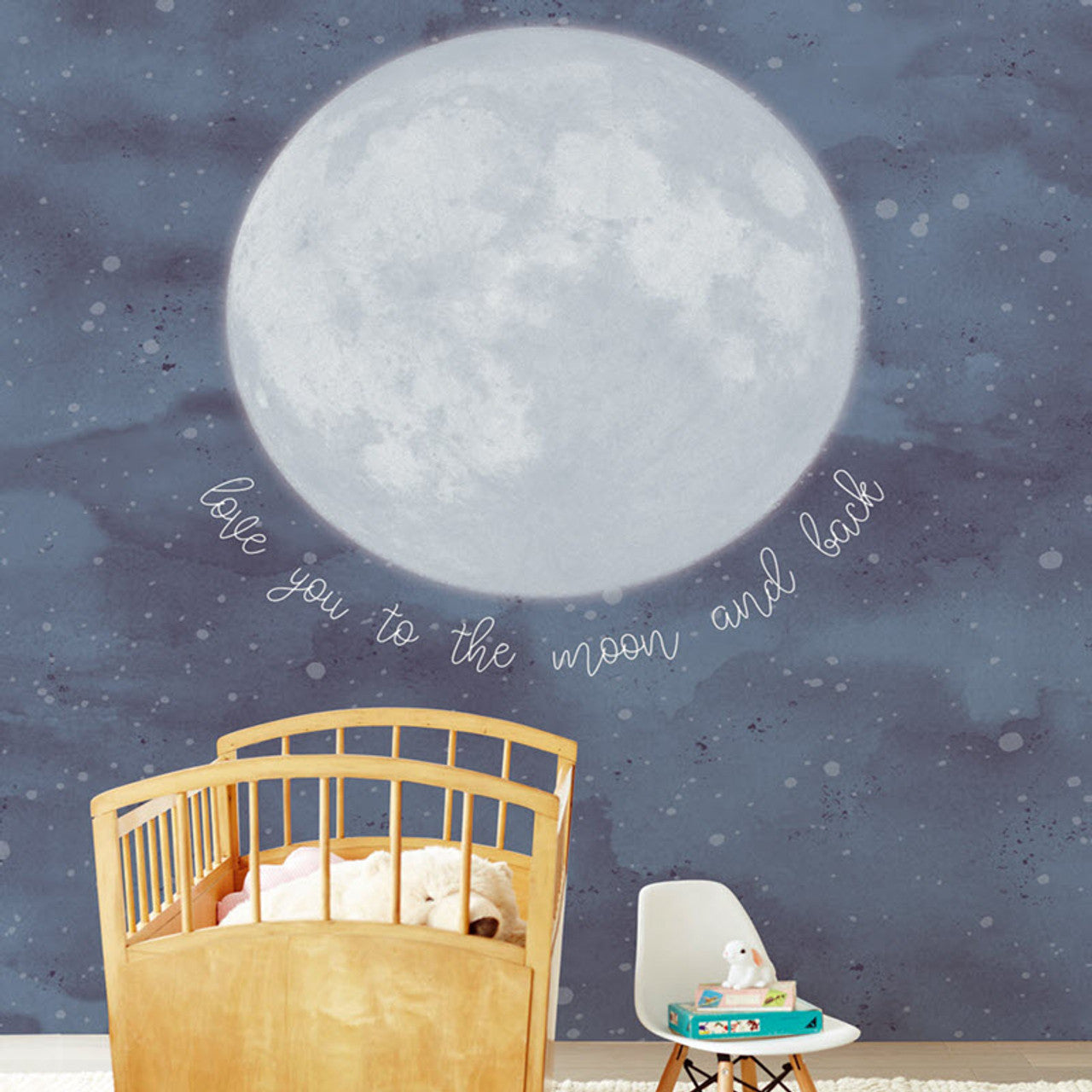 399119 - Mini Me Over the Moon Mural Wallpaper - Midnight Blue - Eijffinger