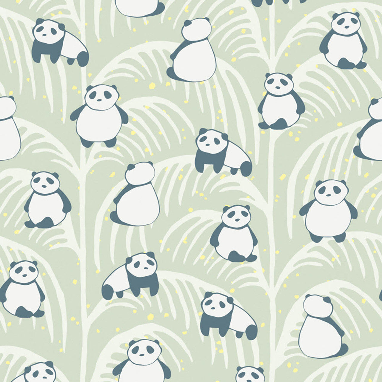 399120 - Mini Me Panda Palm Wallpaper - Teal - Eijffinger