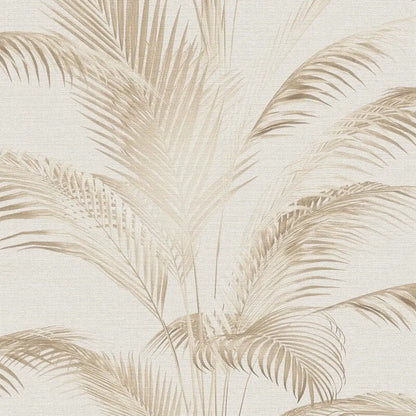 Fanned Palm Leaf Metallic Wallpaper