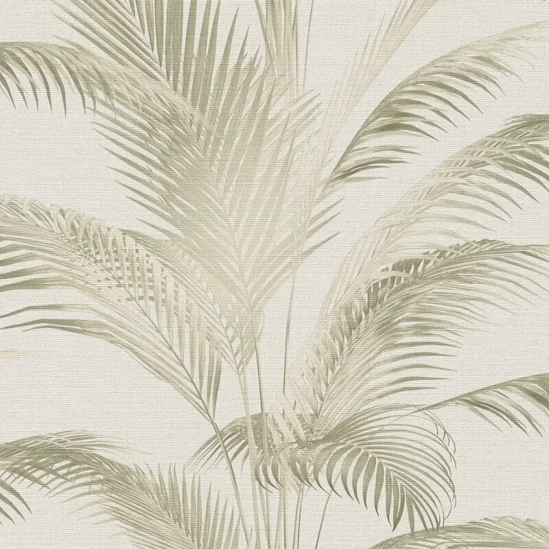 Fanned Palm Leaf Metallic Wallpaper