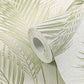 Fanned Palm Leaf Metallic Wallpaper