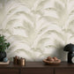 Fanned Palm Leaf Metallic Wallpaper