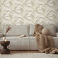 Fanned Palm Leaf Metallic Wallpaper