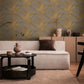 Fanned Palm Leaf Metallic Wallpaper