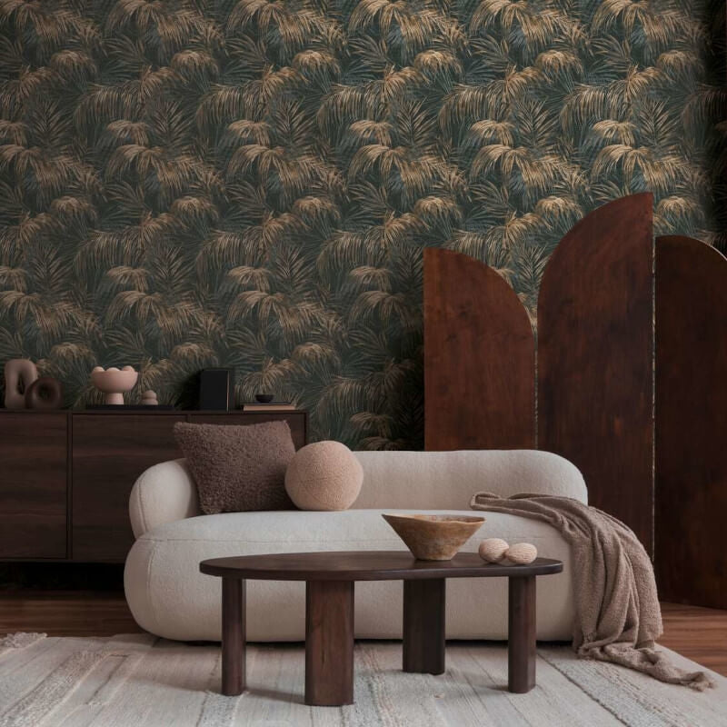 Palm Leaf Motif Wallpaper