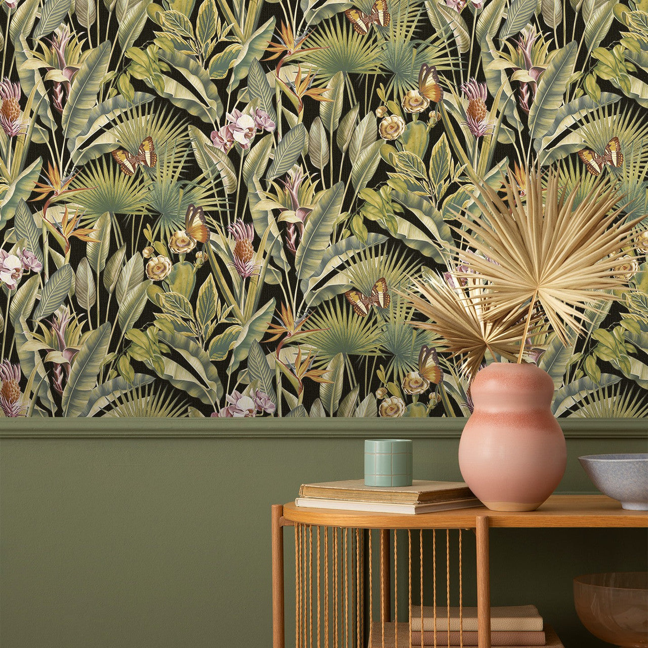 400006 - Zanzibar Vasari Wallpaper - Black - Rasch