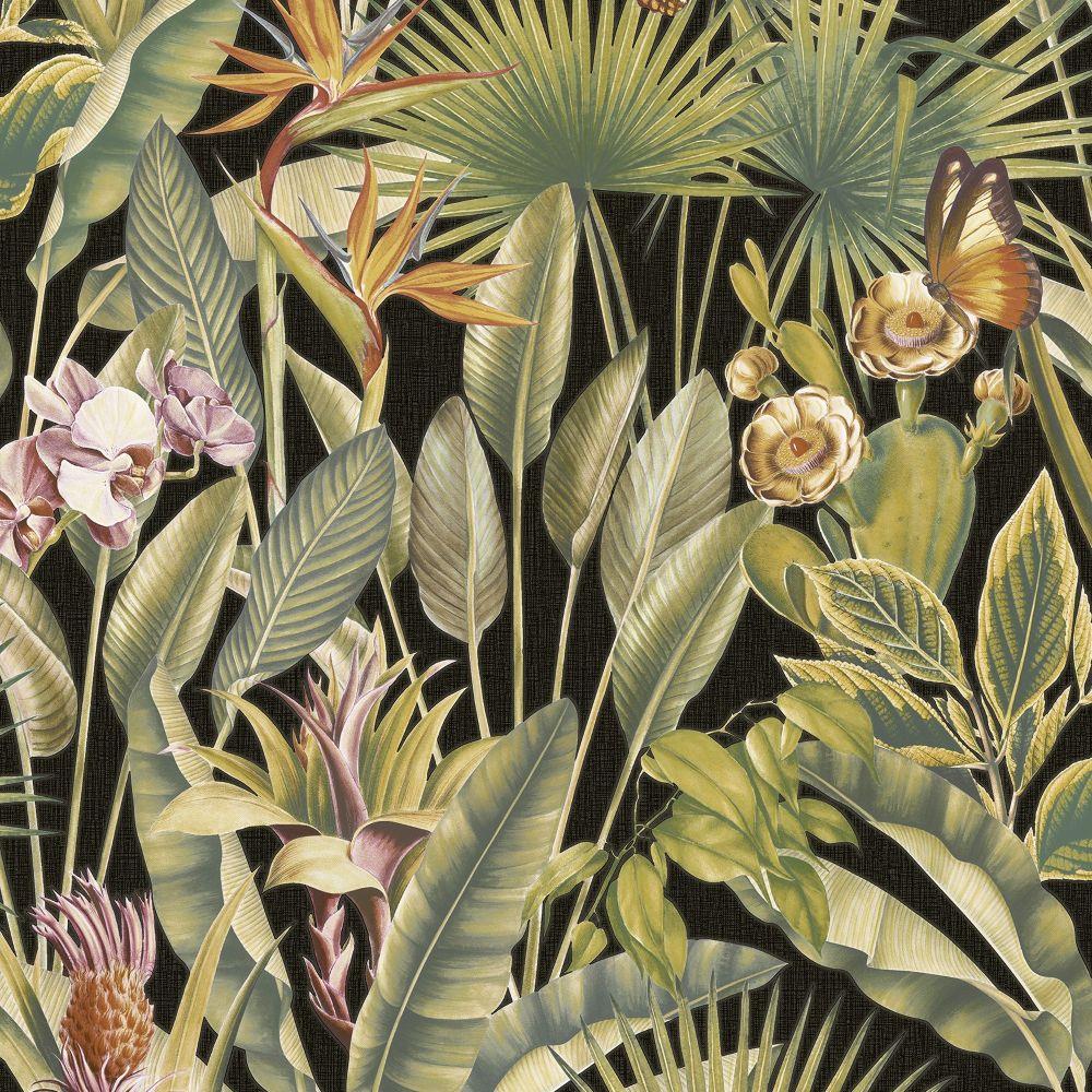 400006 - Zanzibar Vasari Wallpaper - Black - Rasch