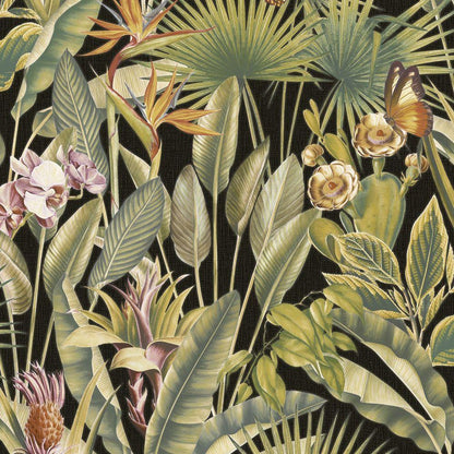 400006 - Zanzibar Vasari Wallpaper - Black - Rasch