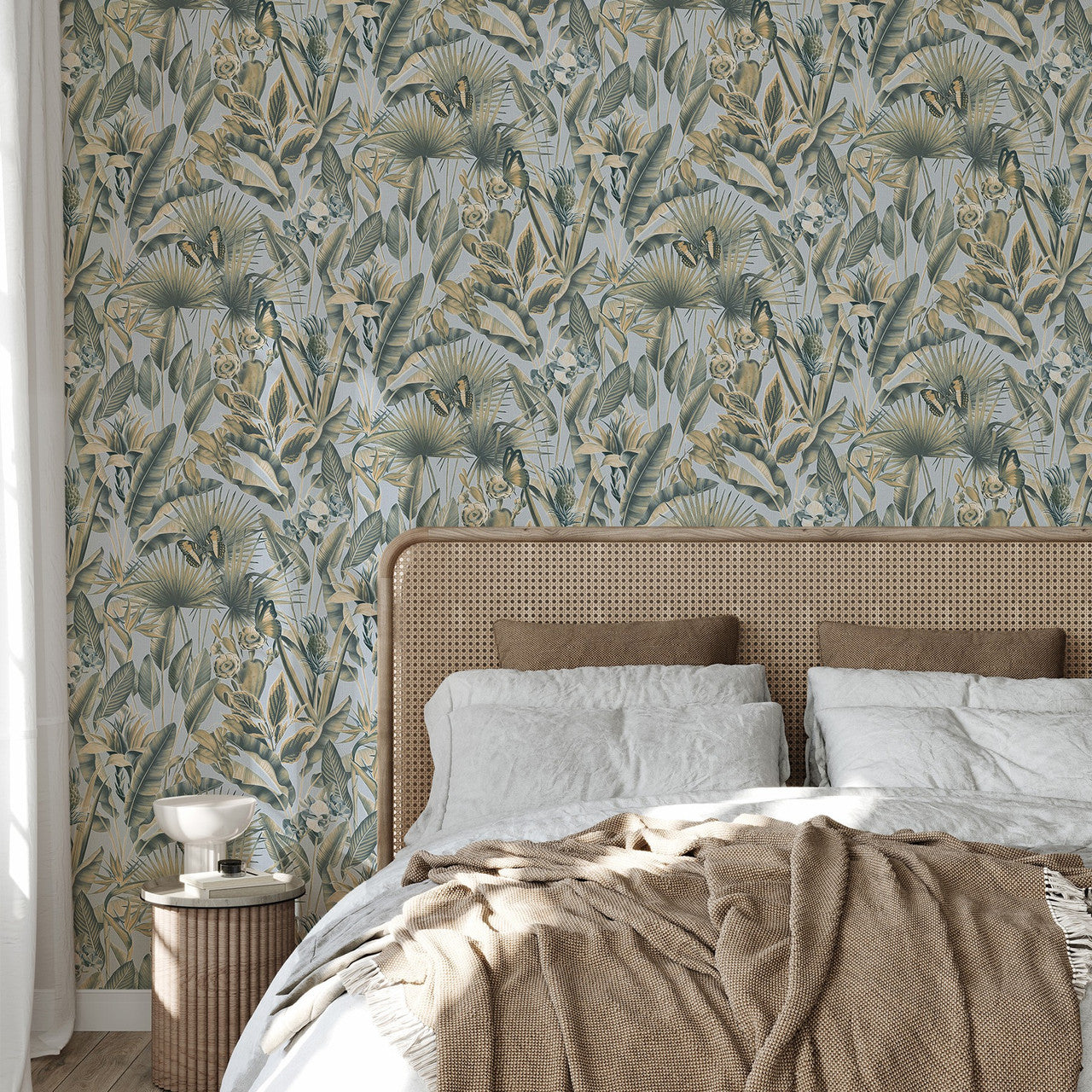 400013 - Zanzibar Vasari Wallpaper - Chalky Blue - Rasch