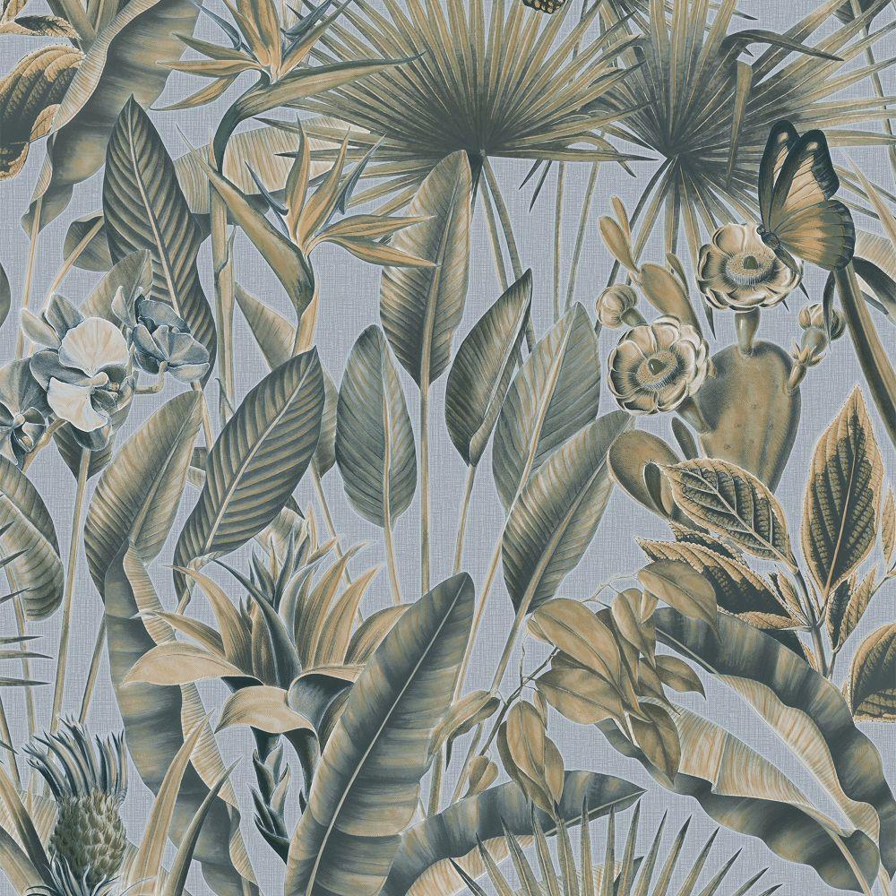 400013 - Zanzibar Vasari Wallpaper - Chalky Blue - Rasch