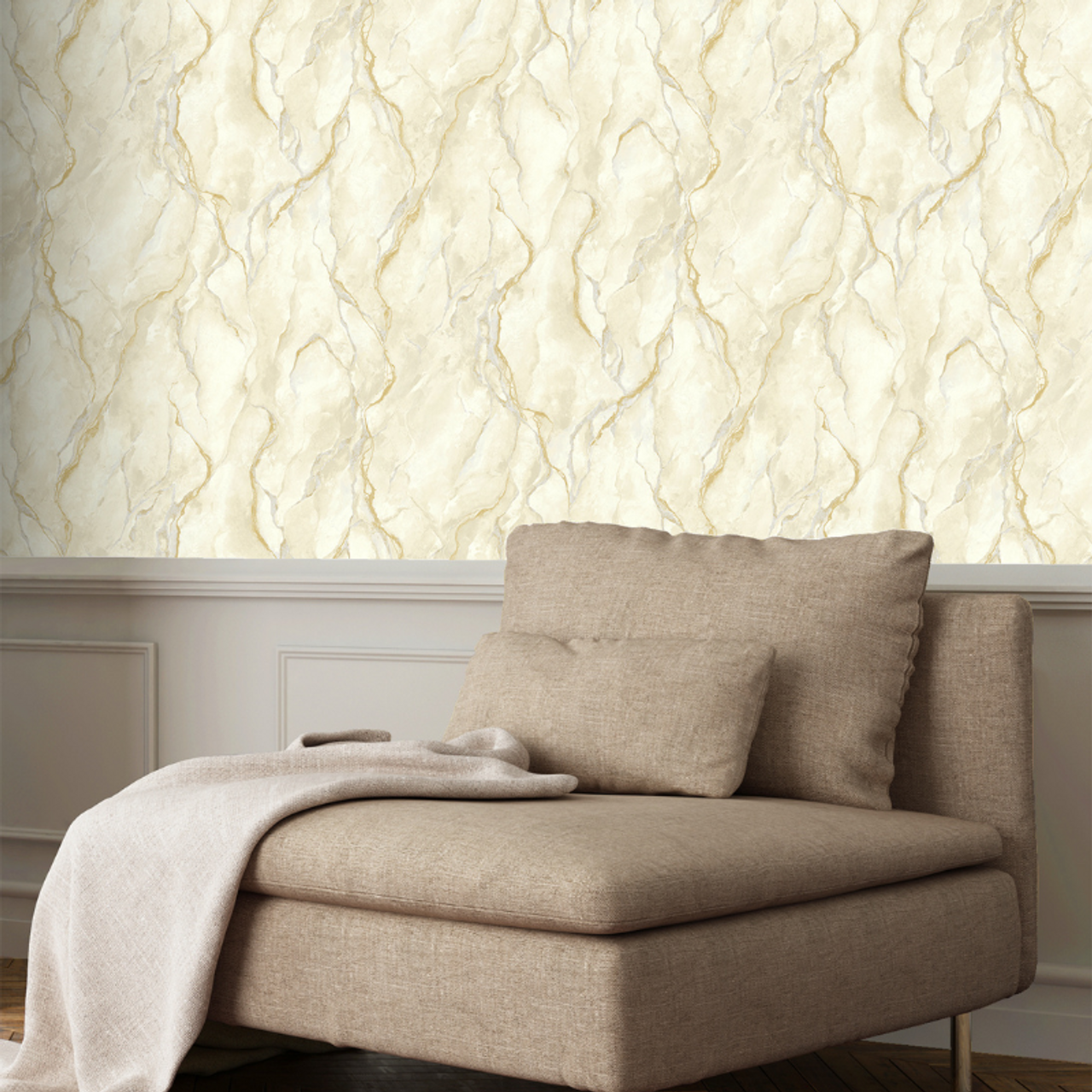 400105 - Pandora Vasari Wallpaper - Champagne - Rasch