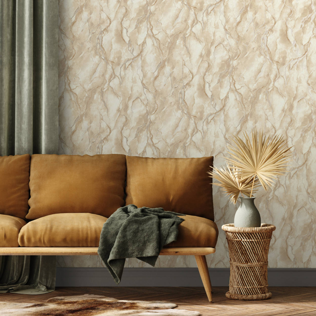 400112 - Pandora Vasari Wallpaper - Gold - Rasch