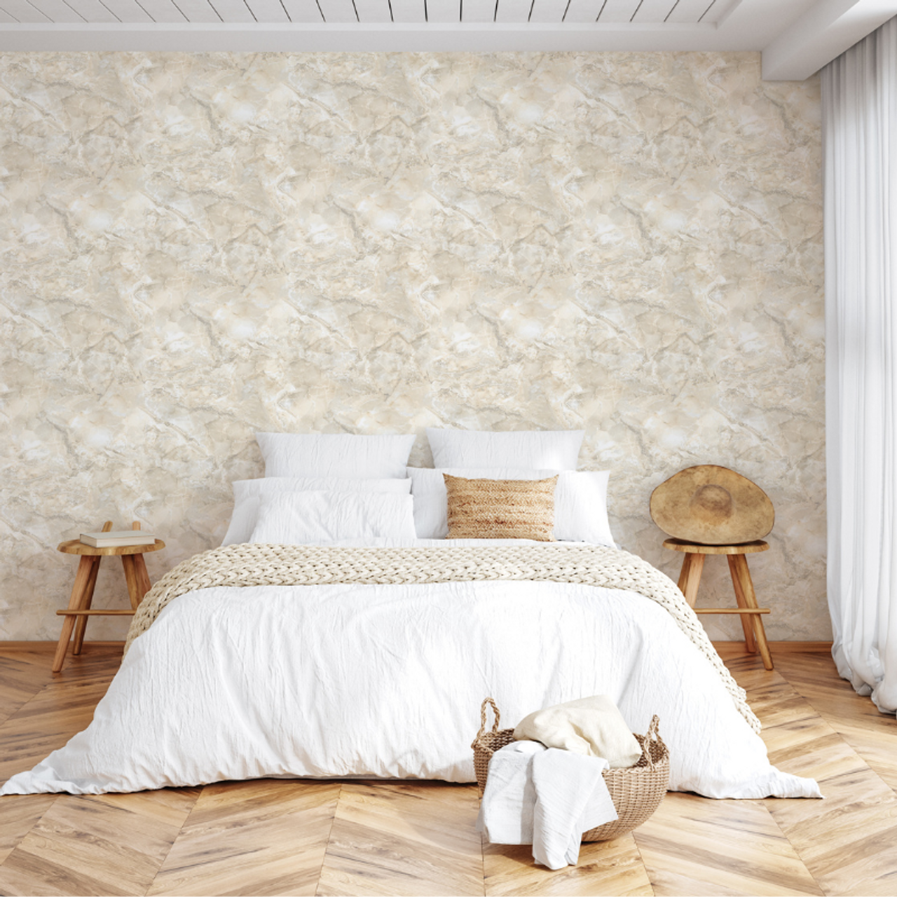 400303 - Carlotta Vasari Wallpaper - Greige - Rasch