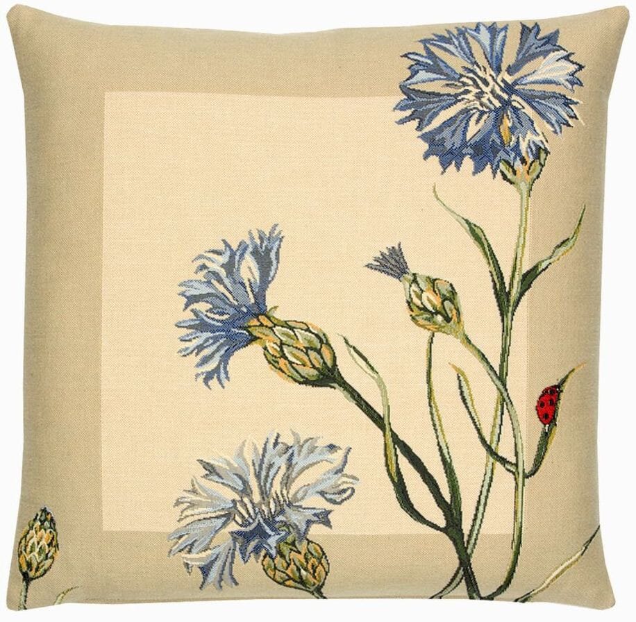 Cornflowers Tapestry Cushion with Feather Filler 