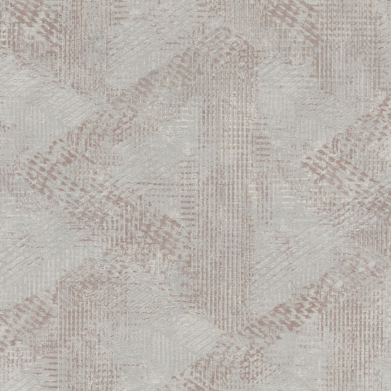 416824 - Finca Geo Wallpaper - Grey & Rose - Rasch