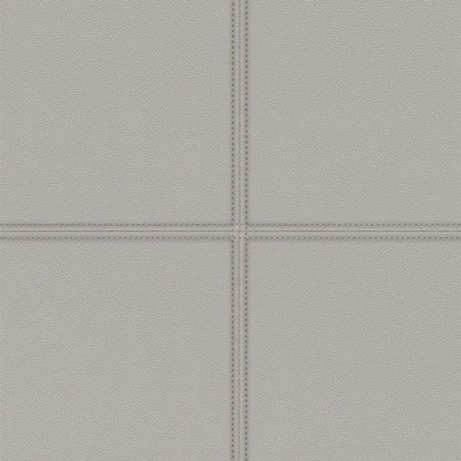 419009 - Faux Leather Tile Panel Club Wallpaper - Grey - Rasch