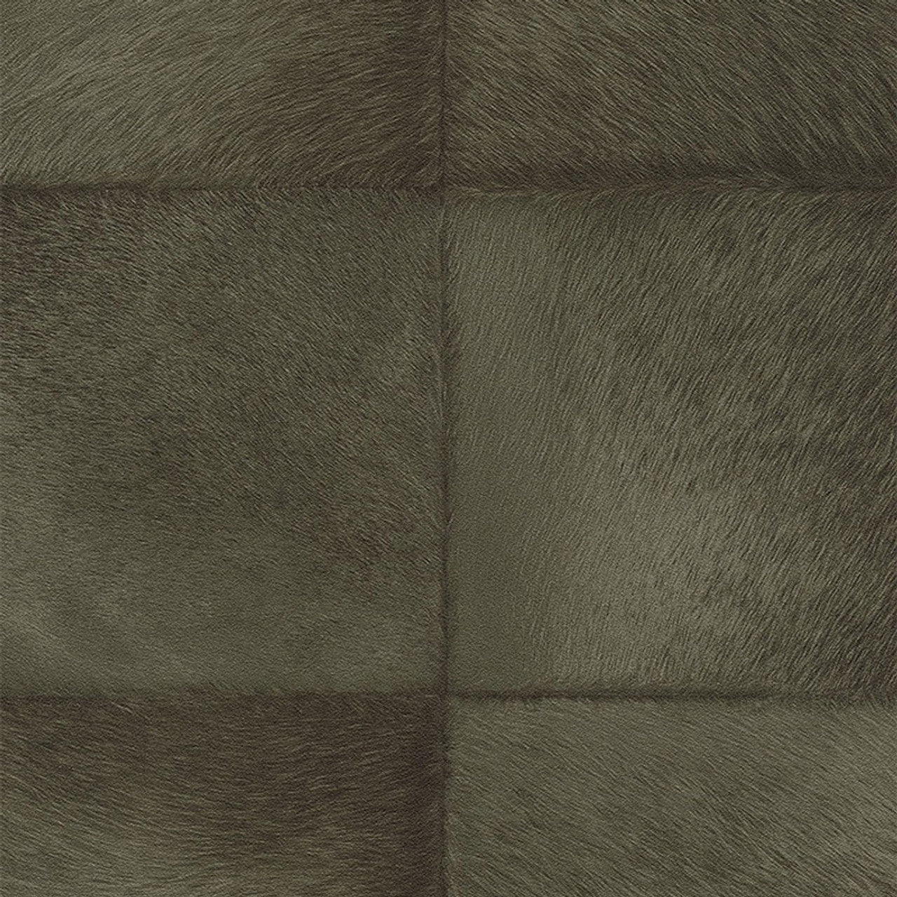 419146 - Faux Reindeer Fur Tile Panel Club Wallpaper - Dark Green - Rasch