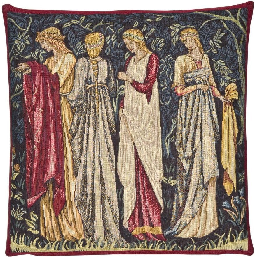Ladies of Camelot Tapestry Cushion with Feather Filler 