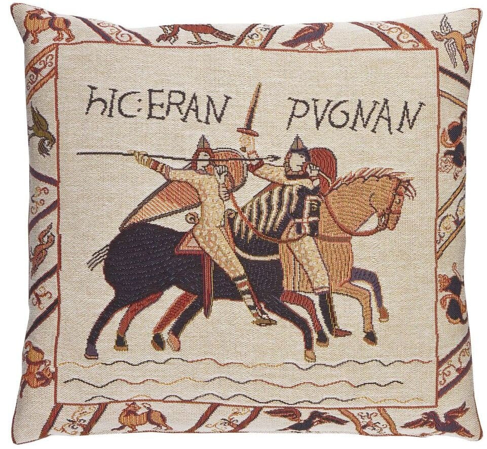 Bayeux Cavaliers Tapestry Cushion with Feather Filler 