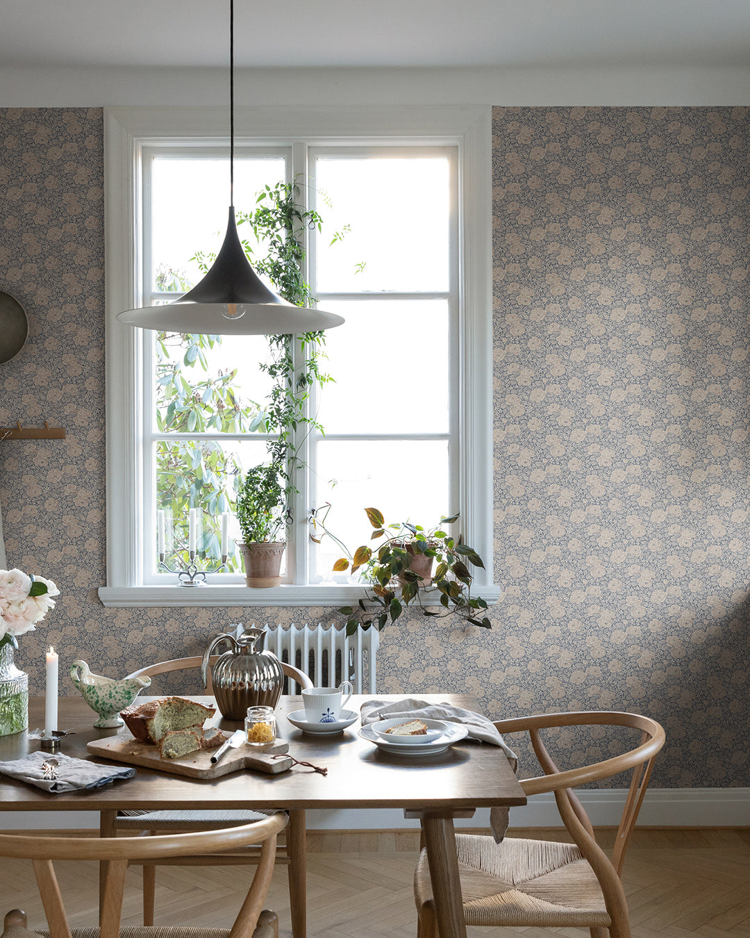 43106 - Rosengang Wallpaper - Gray/Blue - Midbec