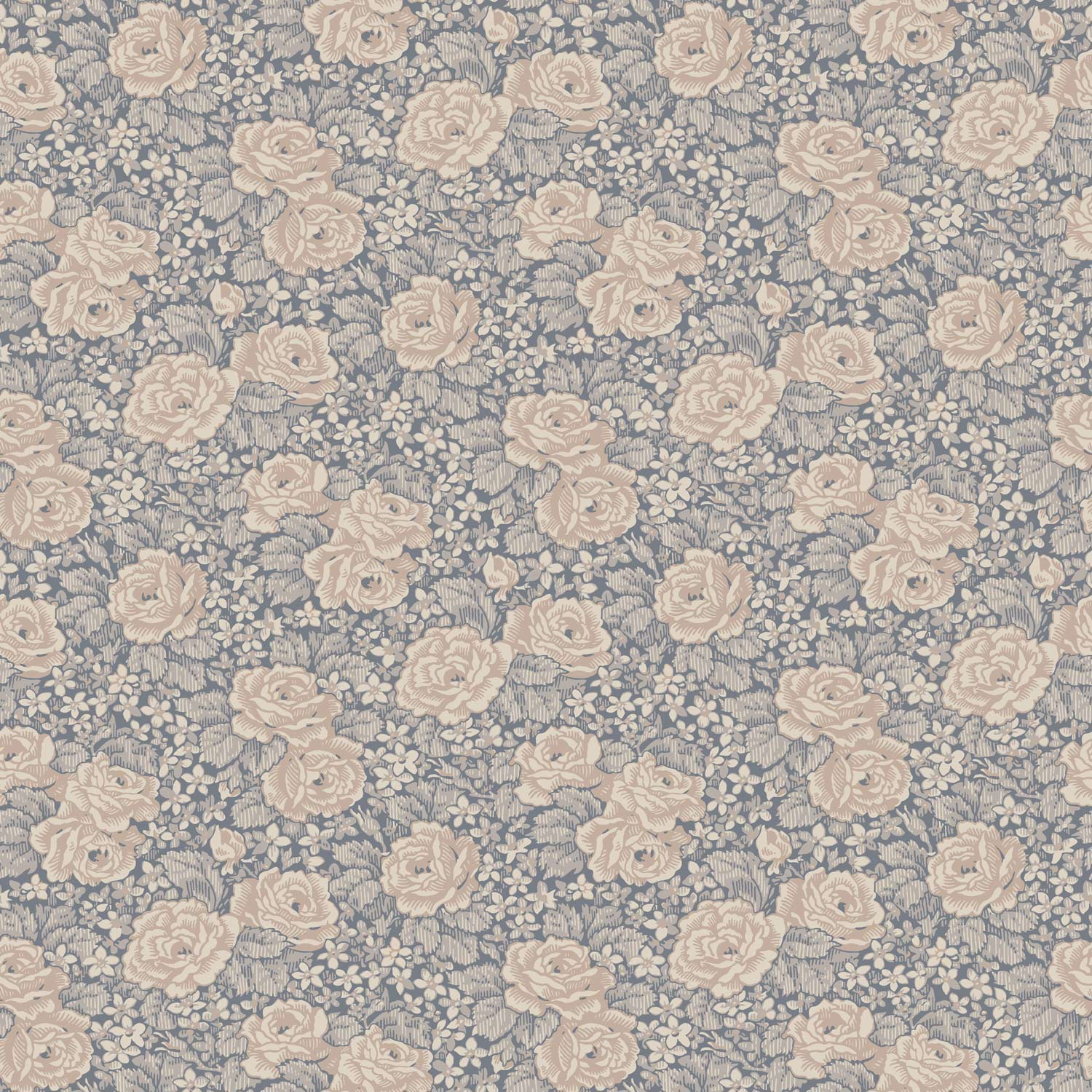 43106 - Rosengang Wallpaper - Gray/Blue - Midbec